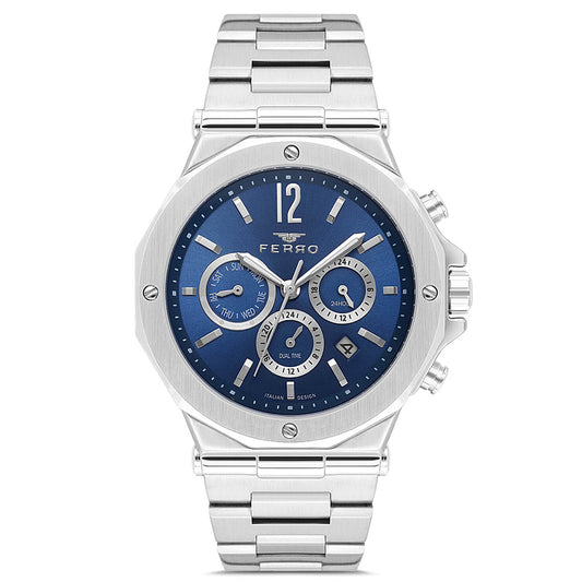 Ferro Multifunction Silver Stainless Steel Bracelet
