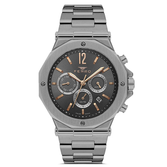 Ferro Multifunction Charcoal Stainless Steel Bracelet