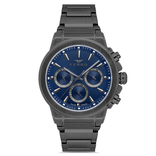 Ferro Multifunction Charcoal Stainless Steel Bracelet