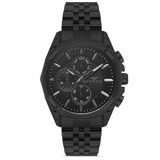 Ferro Black Multifunction Stainless Steel Bracelet