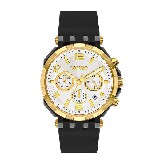 Breeze Mondus Black Rubber Strap