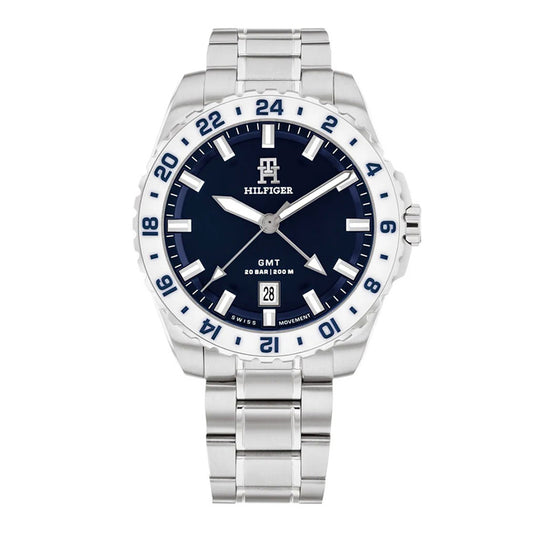 Tommy Hilfiger Lance GMT Silver Stainless Steel Bracelet