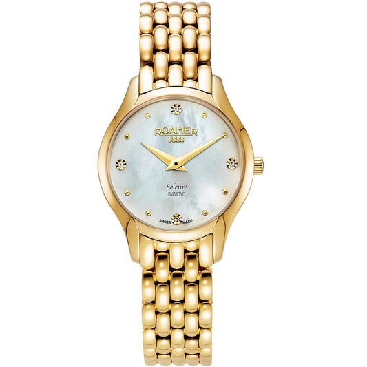 Roamer Soleure Diamond Gold Stainless Steel Bracelet