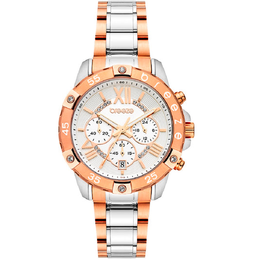 Breeze Spectacolo Swarovski Chronograph Stainless Steel Bracelet