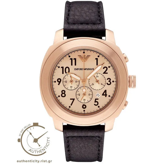 Emporio Armani Delta Chronograph Leather Strap