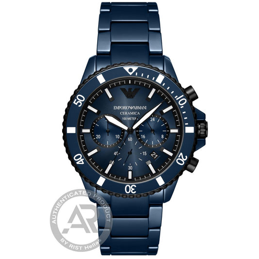 Emporio Armani Diver Chronograph Blue Stainless Steel Bracelet