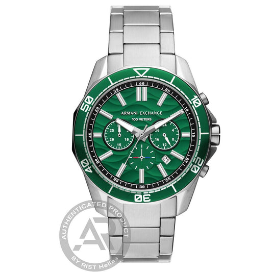 Armani Exchange Spencer Chronograph Silver Stainless Steel Bracelet