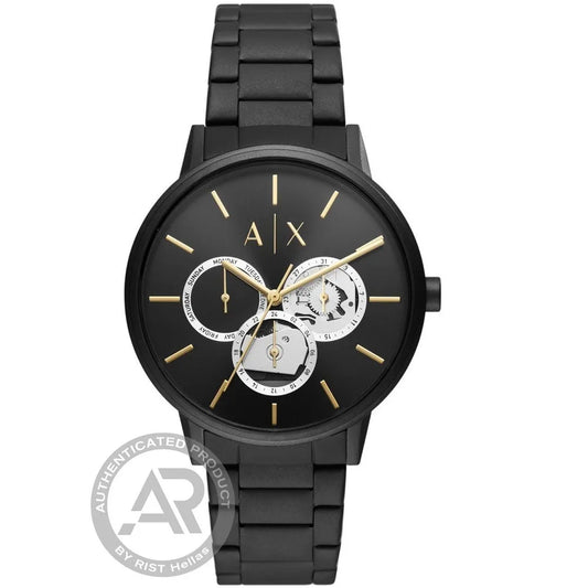 Armani Exchange Cayde Multifunction Black Stainless Steel Bracelet