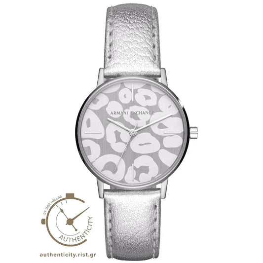 Armani Exchange Lola Silver Leather Strap