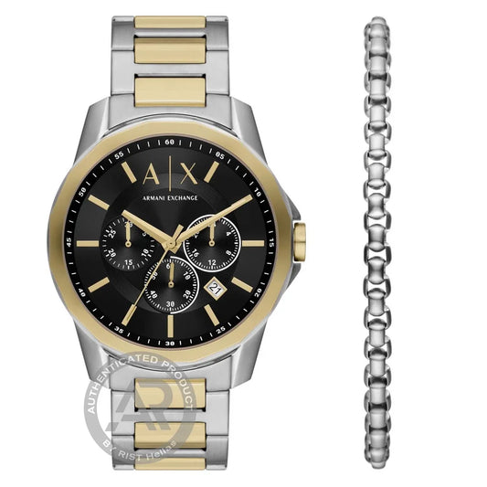 Armani Exchange Banks Chronograph Two Tone Stainless Steel Bracelet