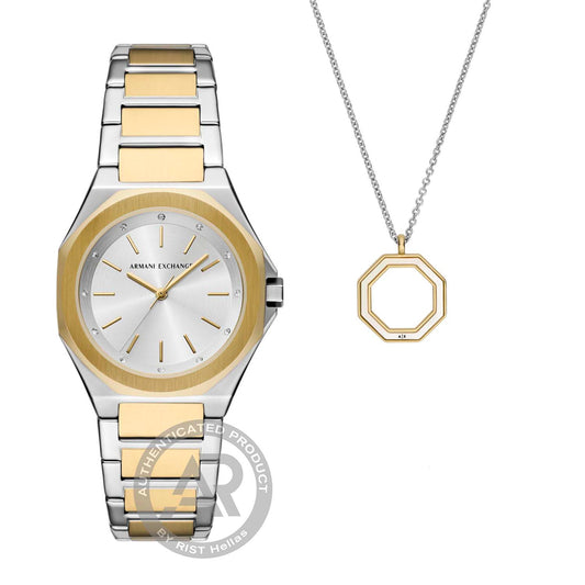 Armani Exchange Andrea Set Two Tone Stainless Steel Bracelet
