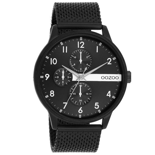 Oozoo Timepieces Black Metallic Bracelet