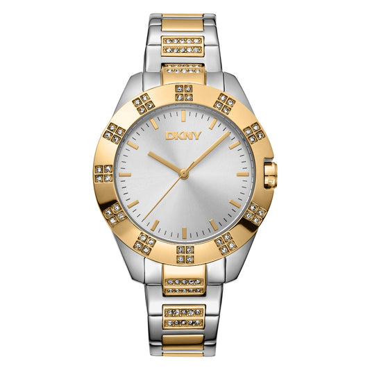 DKNY Park Ave Glitz Two Tone Stainless Steel Bracelet