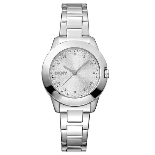 DKNY Park Ave Logo Silver Stainless Steel Bracelet