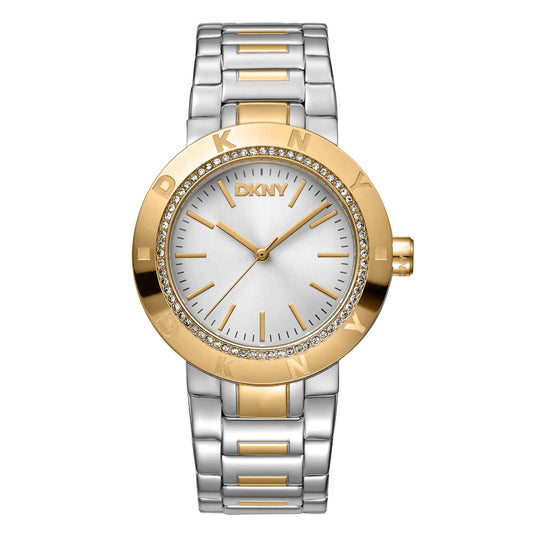 DKNY Eastside Logo Two Tone Stainless Steel Bracelet