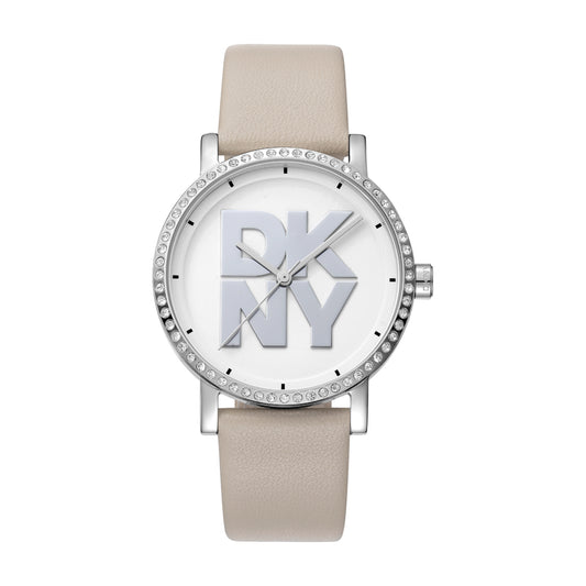 DKNY Soho Logo Leather Strap