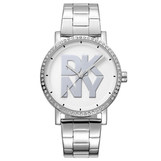 DKNY Soho Logo Silver Stainless Steel Bracelet
