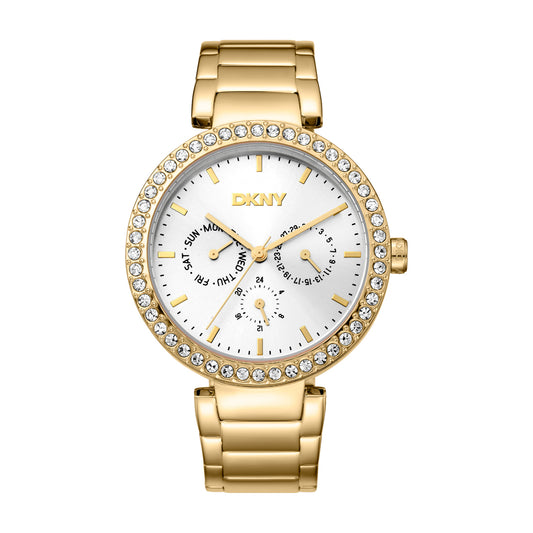 DKNY Downtown Glitz Multifunction Gold Stainless Steel Bracelet