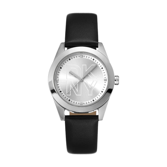 DKNY Parsons Logo Leather Strap