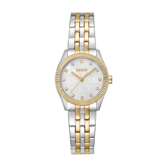 DKNY Logo Two Tone Stainless Steel Bracelet