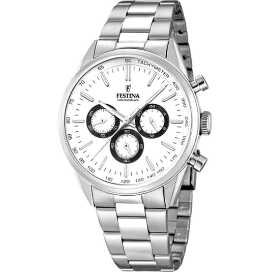 Festina Chronograph Silver Stainless Steel Bracelet