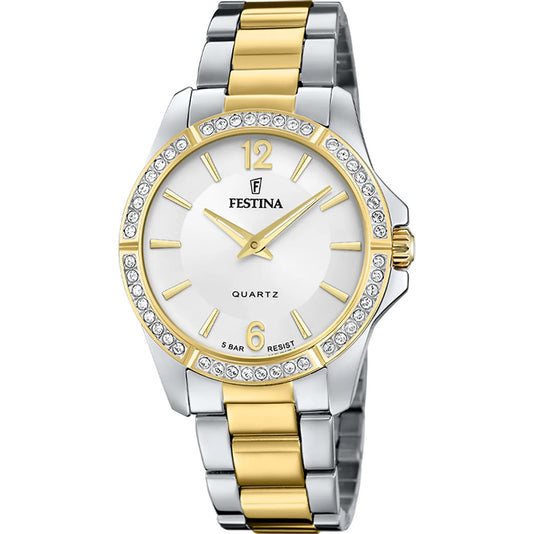 Festina Crystals Two Tone Stainless Steel Bracelet