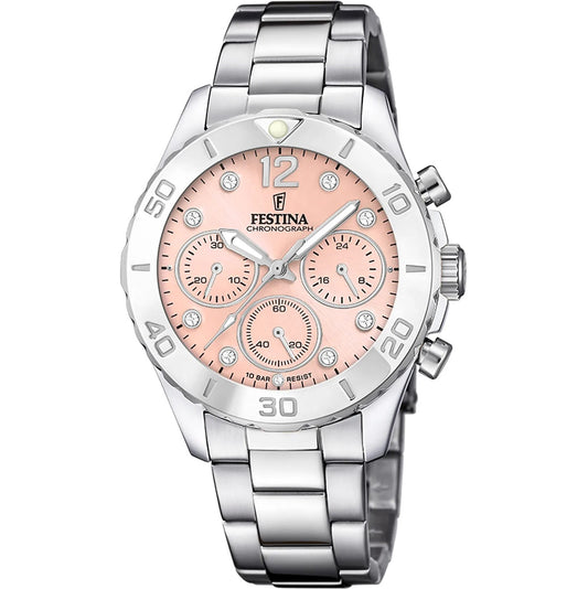Festina Chronograph Silver Stainless Steel Bracelet
