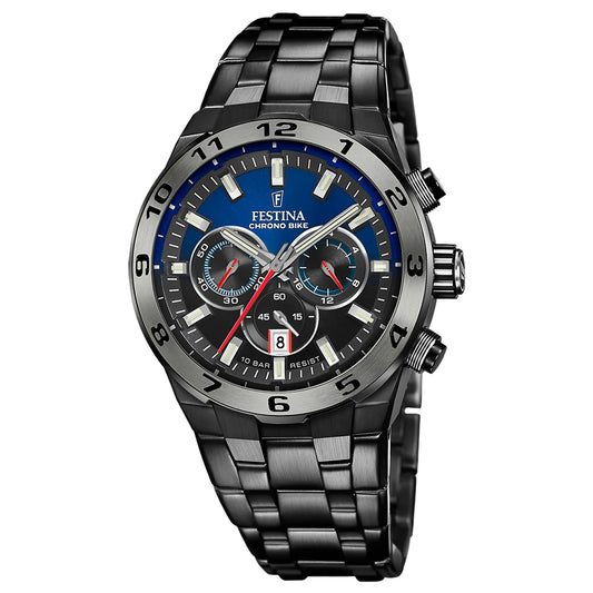 Festina Chronograph Black Stainless Steel Bracelet