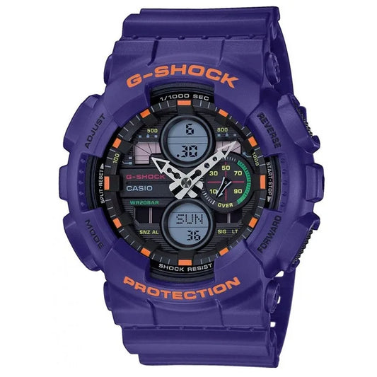 Ρολοί ανδρικό Casio G Shock GA-140-6AER με Rubber και αναλογικό ψηφιακό καντράν