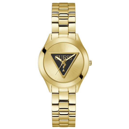 Guess Tri Plaque Gold Stainless Steel Bracelet
