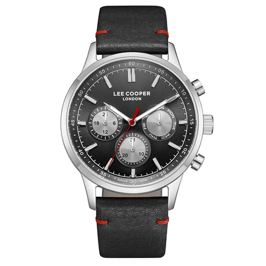 Lee Cooper Multifunction Black Leather Strap