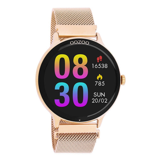 Oozoo Smartwatch Rose Gold Metallic Bracelet