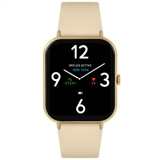 Reflex Active Series 23 Digital Smartwatch Beige Rubber Strap