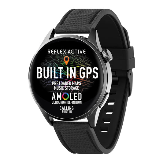 Reflex Active Series 45 Black Rubber Strap