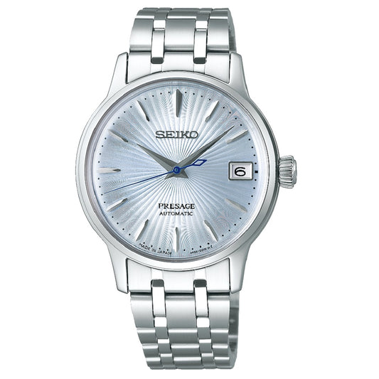 Seiko Presage Cocktail Time: 'Sky Diving' Automatic Silver Stainless Steel Bracelet