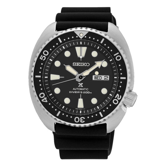 Seiko Prospex 'Turtle' Automatic Black Rubber Strap