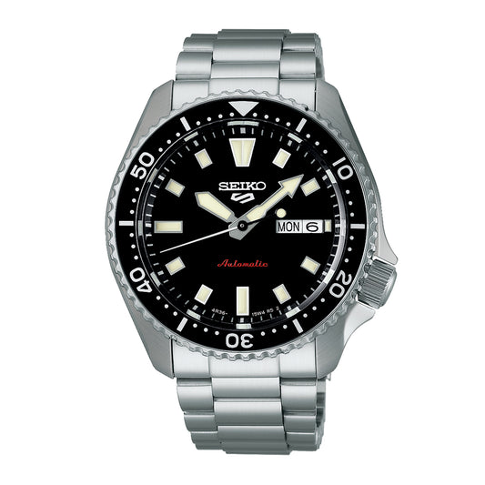 SEIKO 5 Sports SKX Redux in Kuro Black Automatic Silver Stainless Steel Bracelet