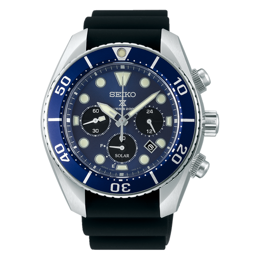 Seiko Prospex Diver's Chronograph Black Rubber Strap