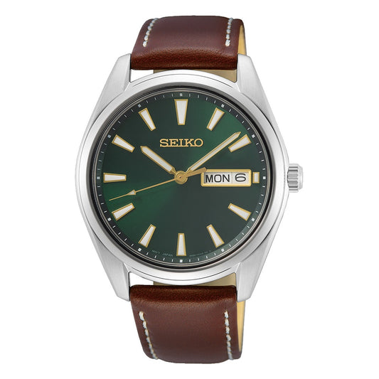Seiko Essential Time Brown Leather Strap
