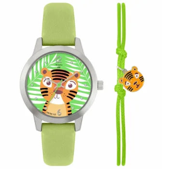 Tikkers Green Leather Strap