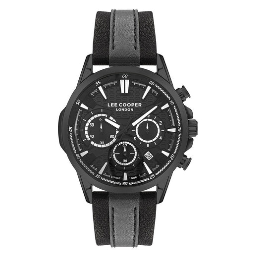 Lee Cooper Chronograph Black Leather Strap