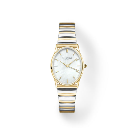 Rosefield Oval Pearl Two Tone Stainless Steel Bracelet