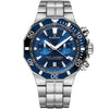 Ρολόι ανδρικό Edox Delfin Chronograph 10112-3BUM-BUIN με μπρασελέ και μπλε καντράν