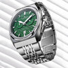 Ρολόι ανδρικό Edox Delfin The Original 1973 Chronograph 10118-3M-VIN με μπρασελέ και πράσινο καντράν