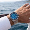 Ρολόι ανδρικό Edox CO-1 Chronograph 10242-TINM-BUIDN με μπρασελέ και μπλε καντράν