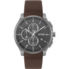 Ρολόι HUGO BOSS Peak Με Χρονογράφο Και Καφέ Δερμάτινο Λουράκι 1514187