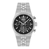 Ανδρικό Boss Chronograph ασημί ατσάλινο ρολόι με μαύρο καντράν