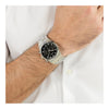 Ανδρικό Boss Chronograph ασημί ατσάλινο ρολόι με μαύρο καντράν