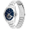 Ανδρικό Tommy Hilfiger Automatic ασημί ατσάλινο ρολόι με μπλε skeleton καντράν