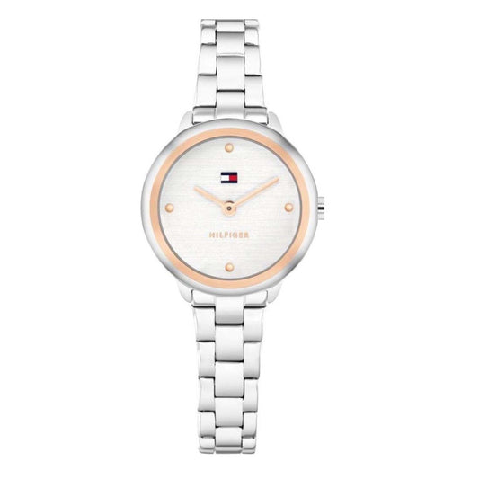 Tommy Hilfiger Γυναικείο Ρολόι Ασημί με Ροζ Χρυσές Λεπτομέρειες 1782814